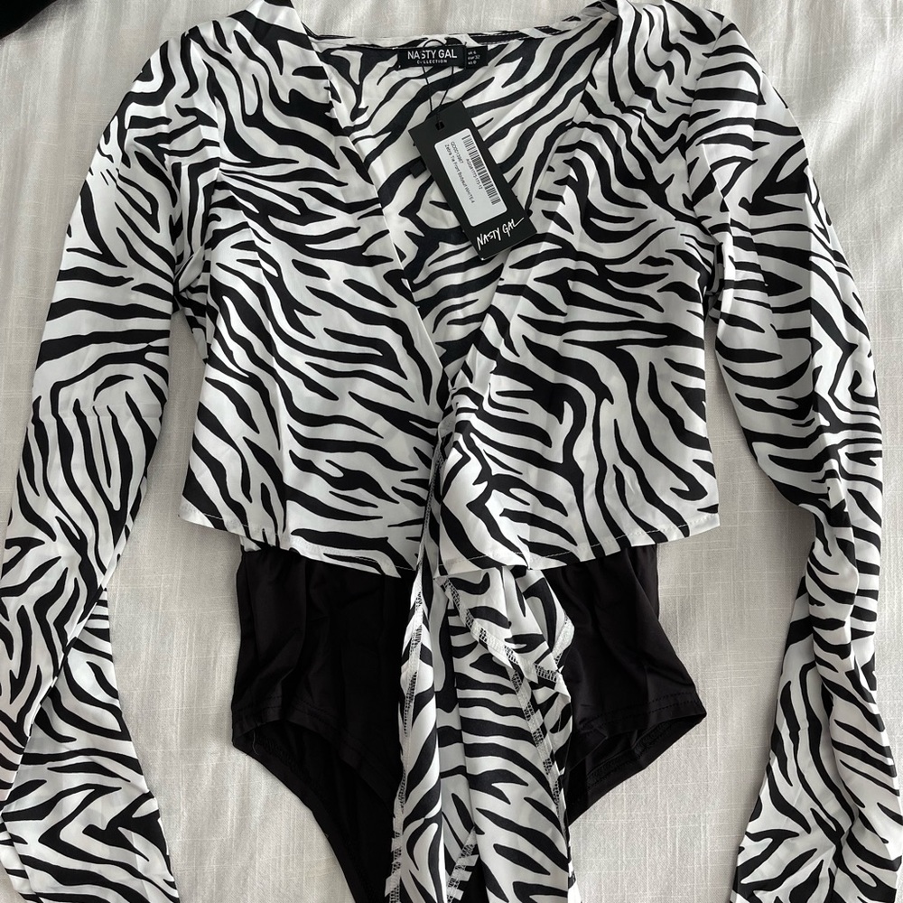 Zebra bodysuit- brand new!